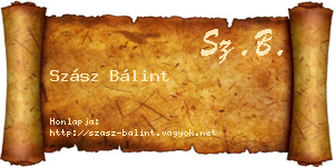 Szász Bálint névjegykártya