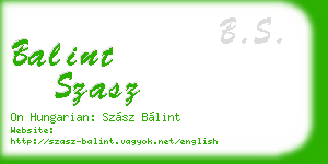 balint szasz business card